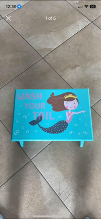 Kids teal mermaid step stool