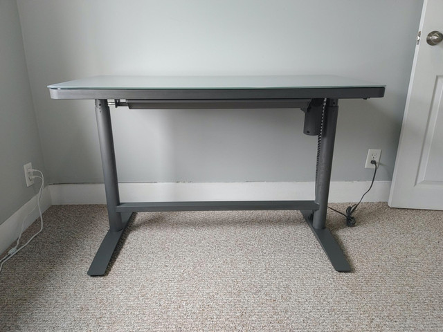 Grey Height Adjustable Electric Desk in Desks in Annapolis Valley