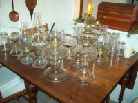 Antique oil  / hurricane  glass lamps