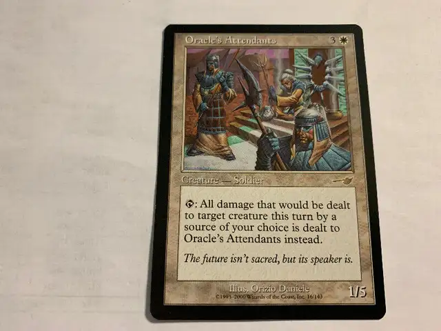 2000 Magic The Gathering Nemesis #16 Oracle's Attendants UNPLYD628632600254751216