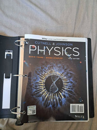 Cuntell and Johnson PHYSICS 12th edition loose leaf textbook 