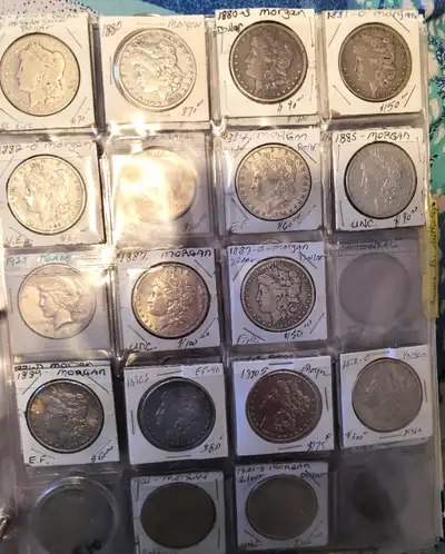PAGE 4-MORGANS 1896 O VF20--$90 1897 O AU55-$200 1899 O VF20-With die cracks-$100 1921 D-$60 1921 S-...
