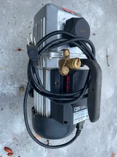 CDS brand . 10 CFM , 2 stage . Works good . Pump only , no gauges . $250