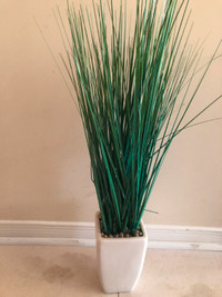 30” Tall Faux Foliage Grass  in Ceramic  planter.