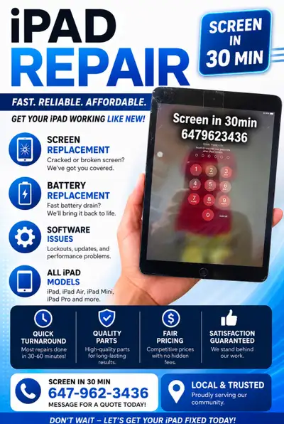 IPAD SCREEN REPLACE IN 30 MIN CELL PHONE REPAIR, View more