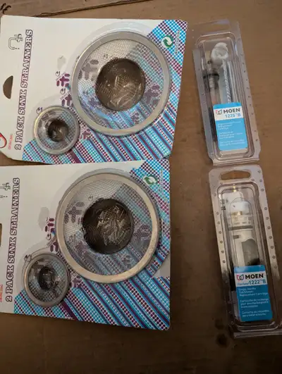 1) Sink strainer : $5 for 4 pcs( in 2 packages) 2), moen Kitchen/bathroom faucet filter $15/each 3)...