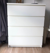 IKEA MALM 4-drawer chest, dresser, white: