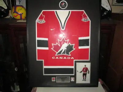 This custom framed jersey was one of very few done by Campbell's Chunky Soup to honour Team Canada w...