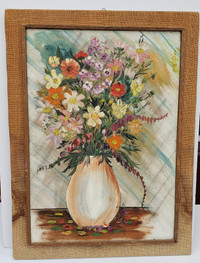 Oil Painting  Framed Art Flowers