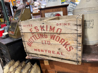 Early wooden Eskimo bottling works crate