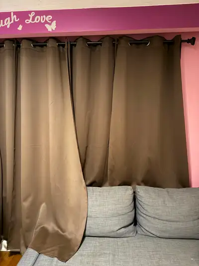 Blackout Long Dark Brown Curtains, View more