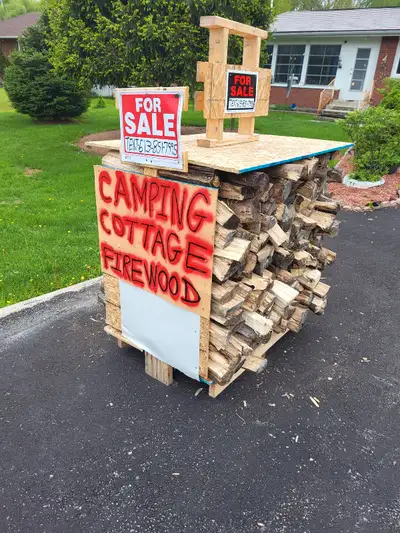 Great dry camping, backyard or fireplace firewood. $20 for overfilled wheelbarrow, $65 for HALF of C...