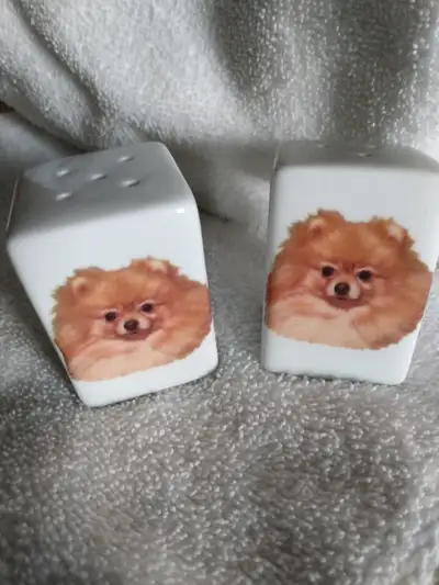 New Pomeranian Salt and Pepper Shakers. Never used. Great gift idea for Pomeranian lovers.