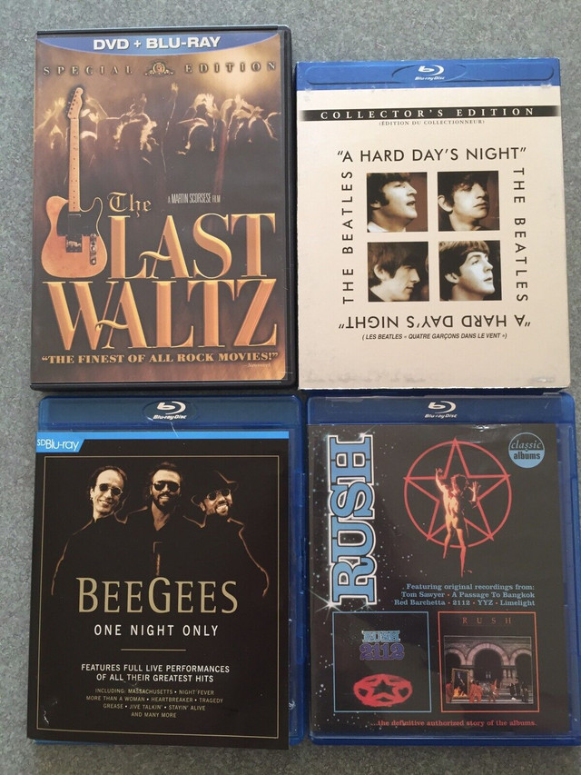 Music Blurays EUC The Band The Beatles Bee Gees Rush Last Waltz  in CDs, DVDs & Blu-ray in Calgary