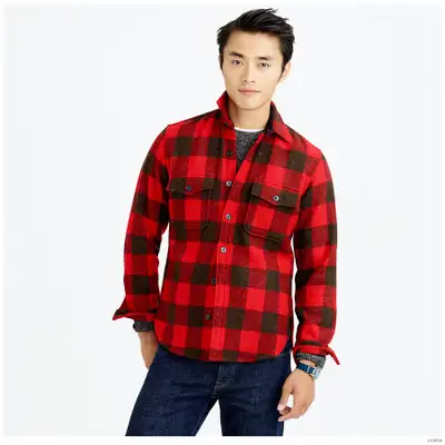 J Crew Wallace & Barnes CPO Wool Shirt Buffalo Plaid Sz. Small, View more