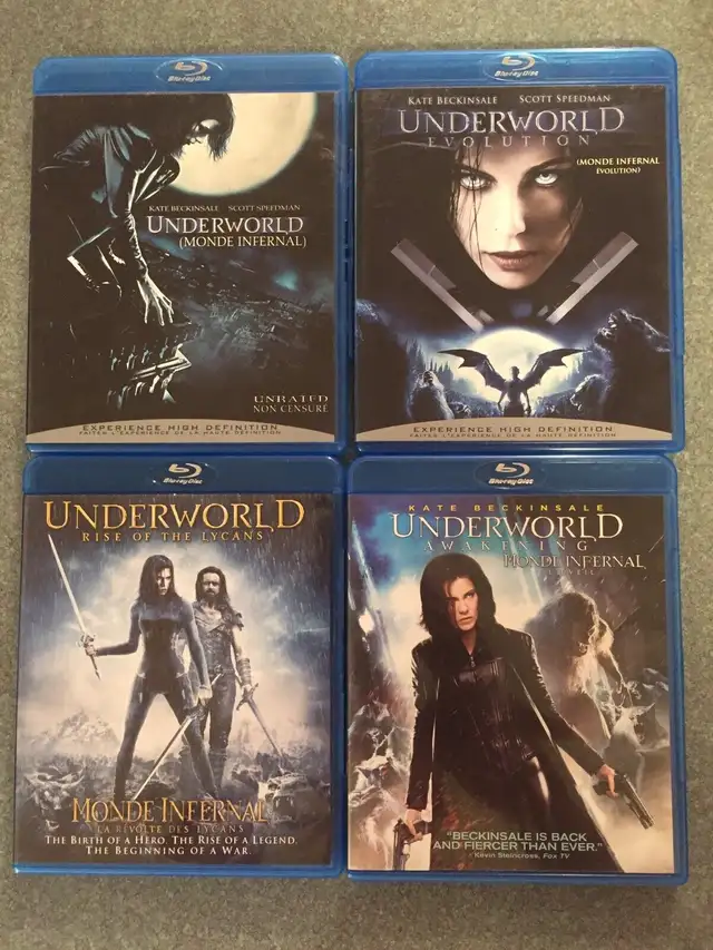 Blurays EUC Underworld 1 2 3 4 Evolution Rise Lycans Awakening63347537258371120