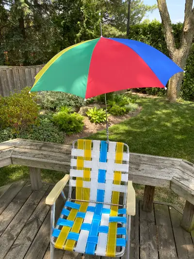 Vintage - Beach Chair Umbrella, Primary Colours, View more