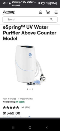 In Home Water Purification System, Countertop Model