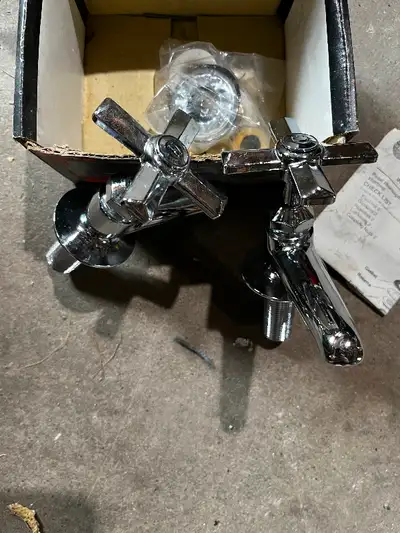 Basin Chrome Faucet Set For Sale New never used. In box. Asking $ 25.00 Phone 705-877-1186