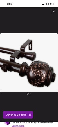 New Haings 1" Adjustable Double Curtain Rod 160” to 240” L Mississauga / Peel Region Toronto (GTA) Preview