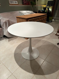 36” White Pedestal Table