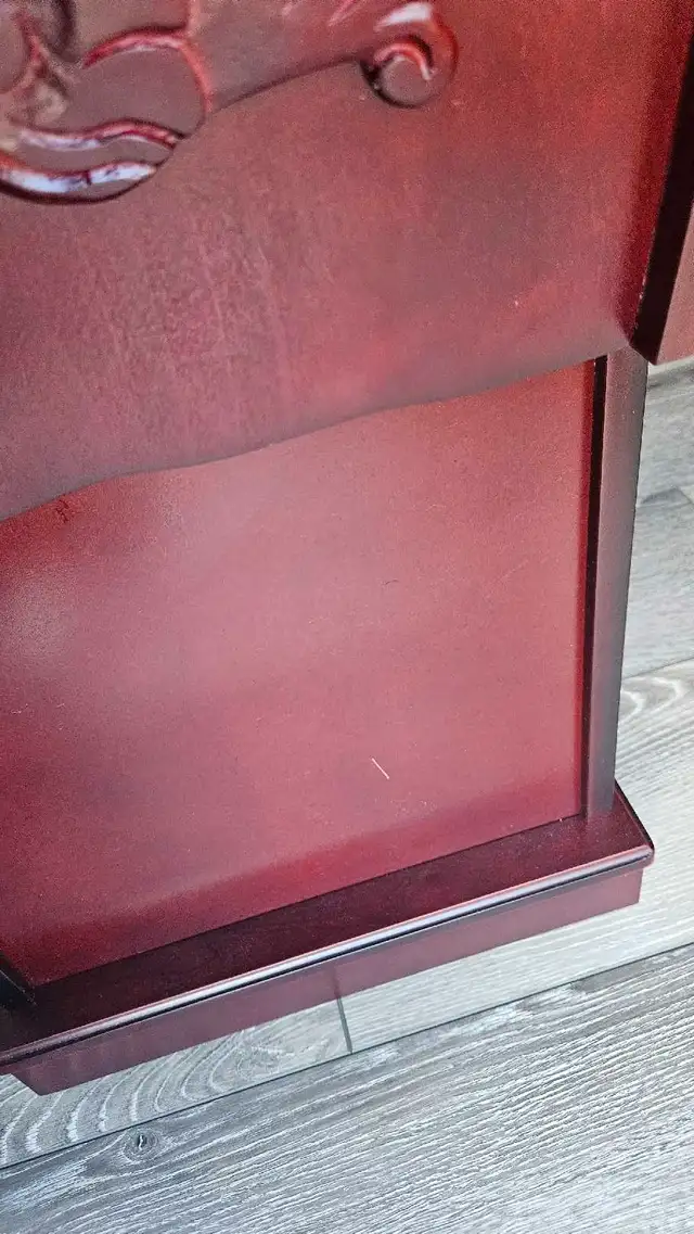 red cherry wood magazine stand/ mobile organizer  in Bookcases & Shelving Units in Edmonton - Image 8