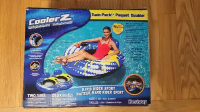 Bestway Cooler Z Twin Pack Rapid Rider Sport Two Tubes with Backrest. NEVER USED and in original pac...