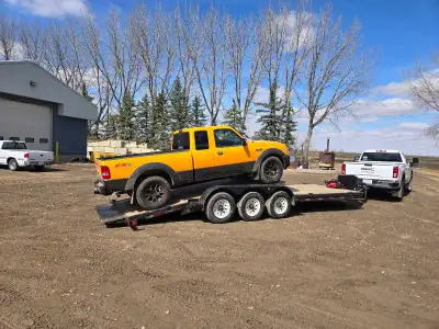 Hydraulic Tilt Trailer 3 x 7k axles Brand new 12k winch with wireless remote Brand new heavy Duty D...
