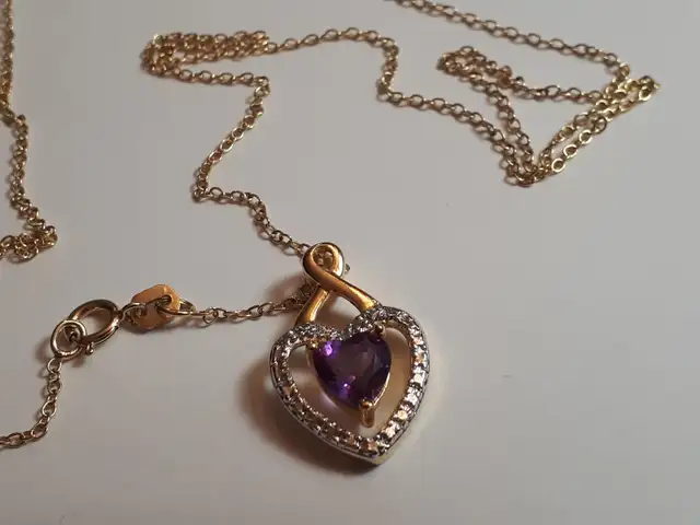 Yellow Sterling Silver necklace 925 ..Heart Cut Spinel Gemstone