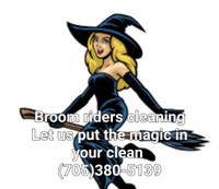 Broom riders cleaning 