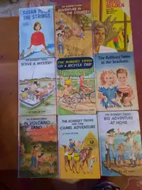 VINTAGE BOBBSEY TWINS, TRIXIE BELDEN BOOKS LOT OF 9 BOOKS