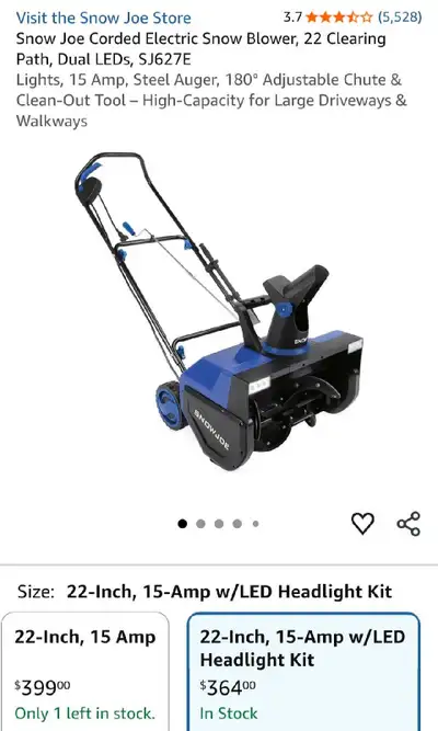 Snow Joe Electric Snow Blower SJ627E, View more