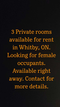 3 Private rooms available for rent