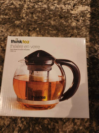 Think Tea glass teapot with stainless steal infuser