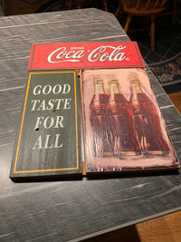 Coca Cola Wood Sign. 12X14 Inches