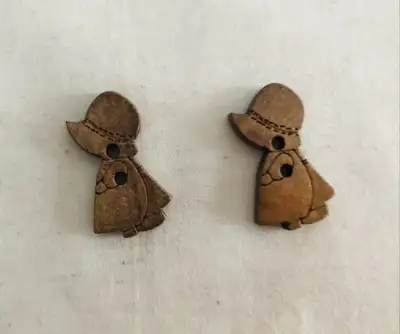 2 pcs wood buttons Girls - Fast Shipping, View more