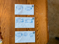 3 oblitérations postales illustrées DAWSON  CITY, YUKON