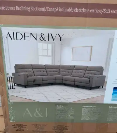 5 piece power reclining sectional., View more