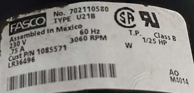 FASCO Inducer Blower Motor – Model 702110580 - M013 in Heating, Cooling & Air in City of Toronto - Image 4