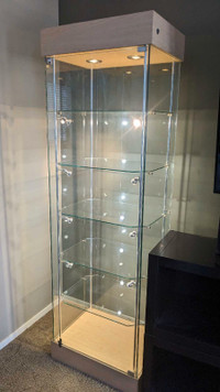 Glass cabinet set of two 