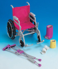 NEW:100% genuine Newberry Wheelchair & Crutch Set for 18"dolls
