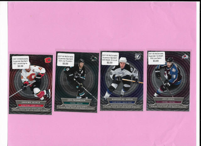 McDonald's Hockey Cards From Years 2007-08 to 2009-10 (Inserts) in Arts & Collectibles in Bedford - Image 4