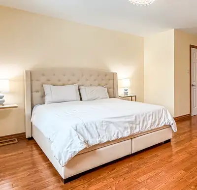 Queen size bed with storage + 2 coffee tables, View more