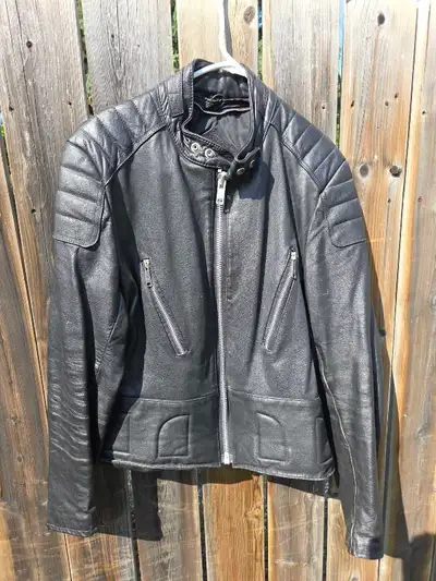 Leather Motorcycle Jacket Size 42 Tall, View more