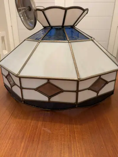 Vintage Tiffany Style Stained Glass Hanging Lamp, View more