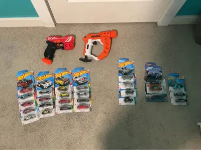 Mega Toy Lot - 27 Unopened Hot Wheels (Premium/ZAMAC) + 2 Nerfs, View more
