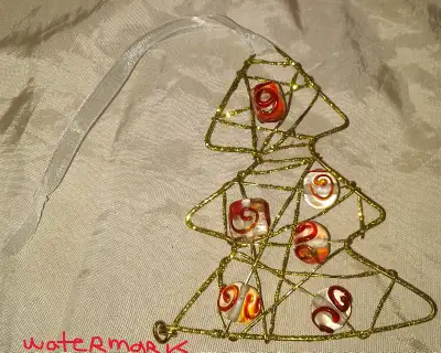 HANDMADE GOLD SPECKLED CHRISTMAS TREE ORNAMENT, View more