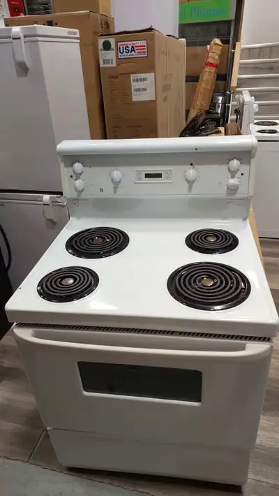 GE 30-inch White Electric Coil Stove used, View more