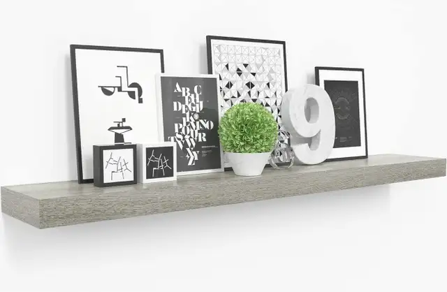 Ballucci Floating Shelves for Wall, 24" Wood Wall Shelf Set of 2 in Bookcases & Shelving Units in Guelph - Image 2