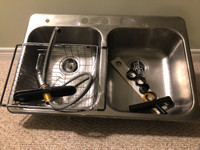 Kitchen Sink with faucet and hoses